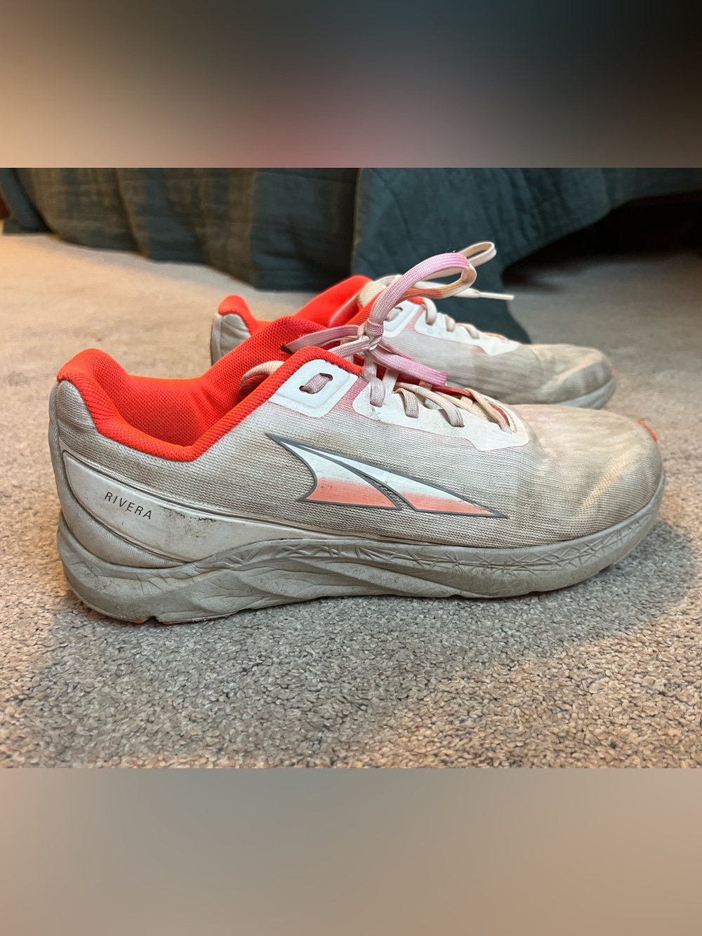Altra Women's White and Neon Orange Athletic Running Shoes